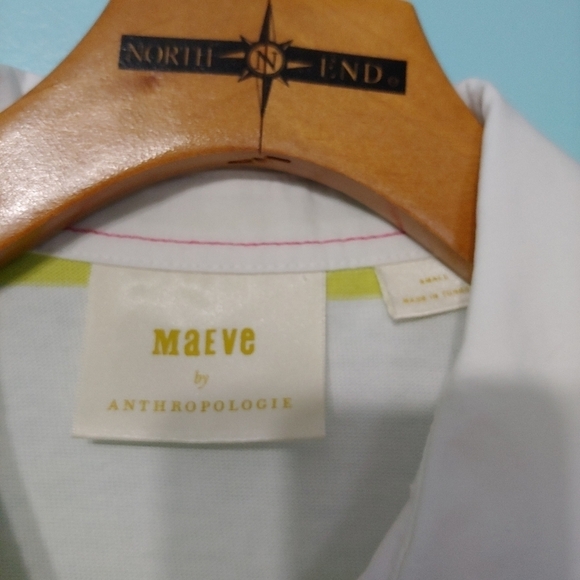 ANTHROPOLOGIE Maeve Striped Lime Polo Tank - Picture 5 of 8